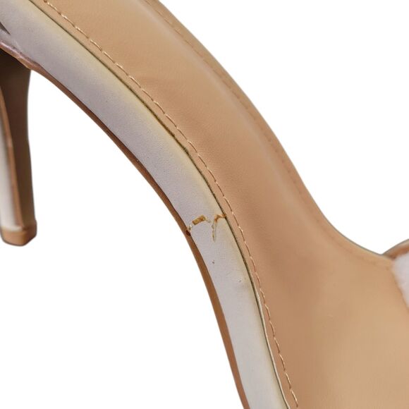 Women's Solid Color Nude Suede Ankle Strap High Stiletto Heel Sandals Size 6.5 - Picture 6 of 14